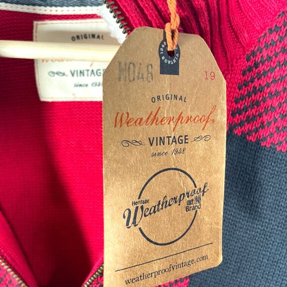 Weatherproof Vintage Sweater XXL 1/4 Zip Buffalo Plaid Sherpa Lined Collar NEW - Picture 8 of 10